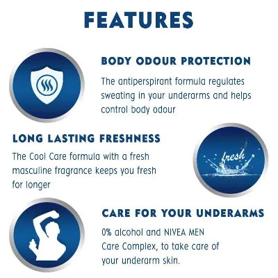Nivea Men Body Spray Cool Kick Extra Dry - Image 5