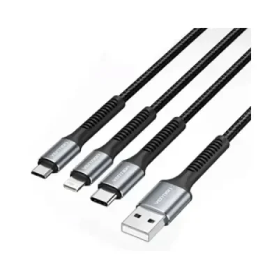 Vention H18BAV 1.2M 3-in-1 Type-C+Micro-B+Lightning Cable