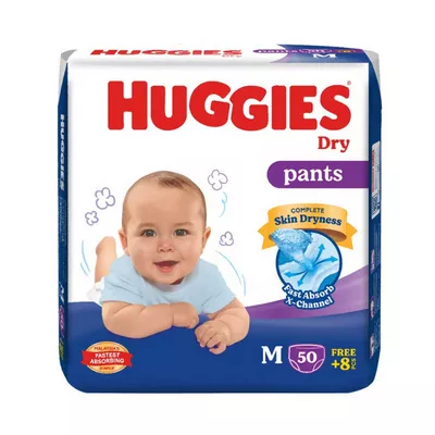 Huggies Dry Pants Baby Diaper M (6-12 kg)