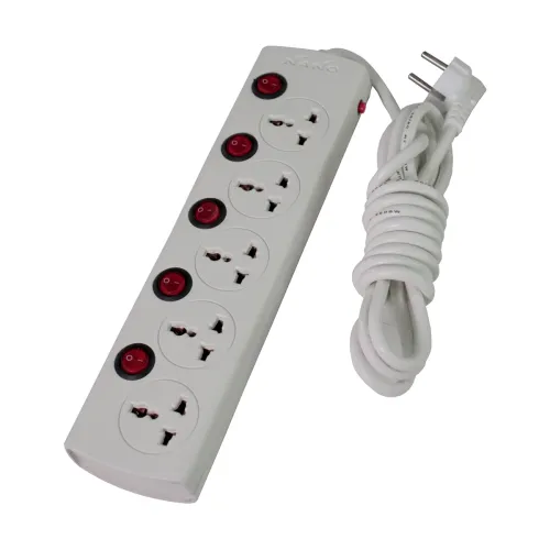 Nano MBS 405 5-Port Power Strip White (2 Pin Power Plug) - Image 2