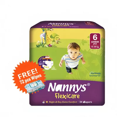 Nannys Flexicare Diaper Belt 6 Junior Plus 15–30 kg (Free Wipes 72 pcs)