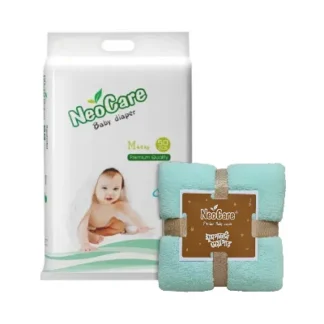 NeoCare Premium Baby Diaper Belt M 4-9 kg (Free Face Towel 1 pcs)