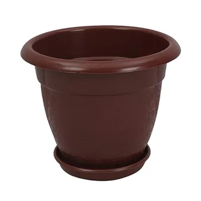RFL TEL Flower Tub With Tray (Rose Wood) 14 inch