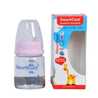 Smartcare Borosilicate Pink Glass Bottle S (0+ Months)